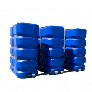 3 gekoppelde tanks van 2400l