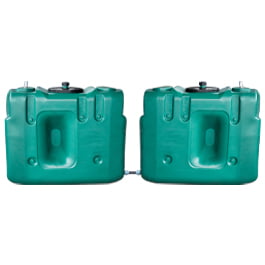 2 gekoppelde tanks van 1500l - gekoppeld in de lengte