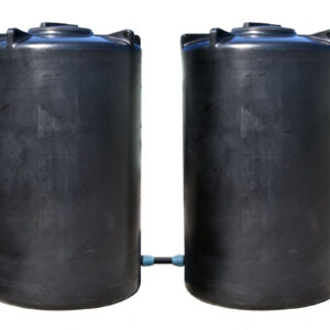 Bovengrondse Ronde Watertank - 2 x 2000 liter - gekoppeld (Ø 1,20 m)