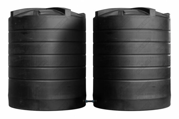 Bovengrondse Ronde Watertank - 2 x 12000 liter - gekoppeld (Ø 2,4 m)