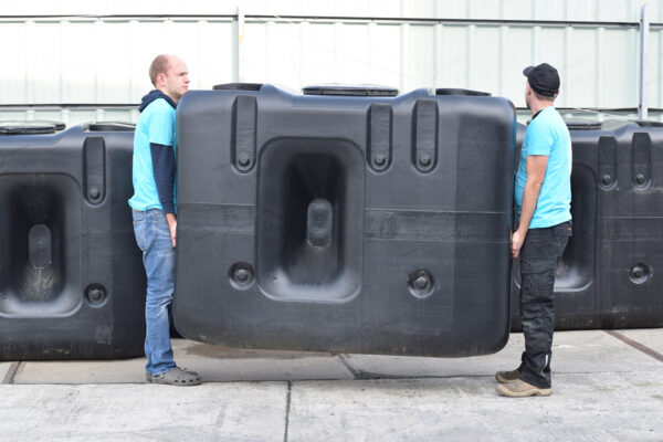 Ondergrondse rechthoekige septic tank in kunststof van 1500 liter