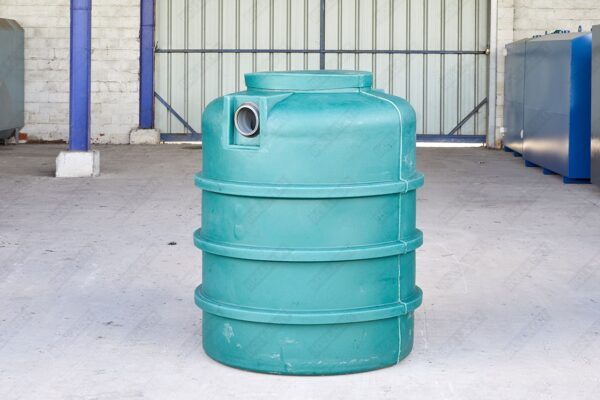 Ondergrondse ronde septic tank in kunststof van 1000 liter