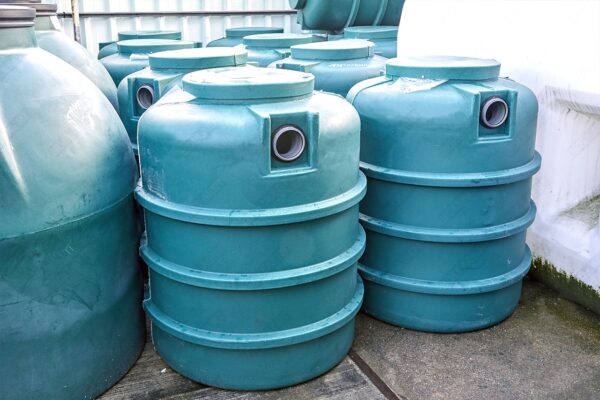 Ondergrondse ronde septic tank in kunststof van 1000 liter
