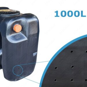 Ondergrondse rechthoekige beerput in kunststof van 1000 liter