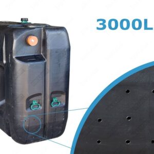 Ondergrondse rechthoekige beerput in kunststof van 3000 liter