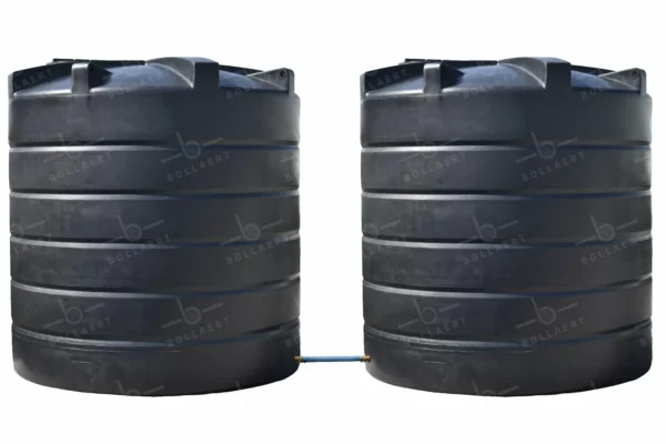 Bovengrondse Ronde Watertank - 2 x 12000 liter - gekoppeld (Ø 2,4 m)