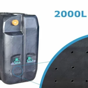 Ondergrondse rechthoekige beerput in kunststof van 2000 liter
