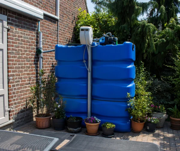 Bovengrondse Rechthoekige Watertank - Met pomp - Geschikt voor Drinkbaar Water - 2400 liter