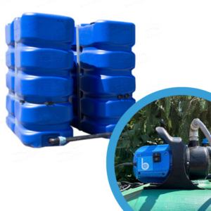 2 gekoppelde tanks van 2400 L - Met pomp