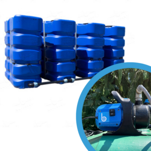 4 gekoppelde tanks van 2400 L - Met pomp